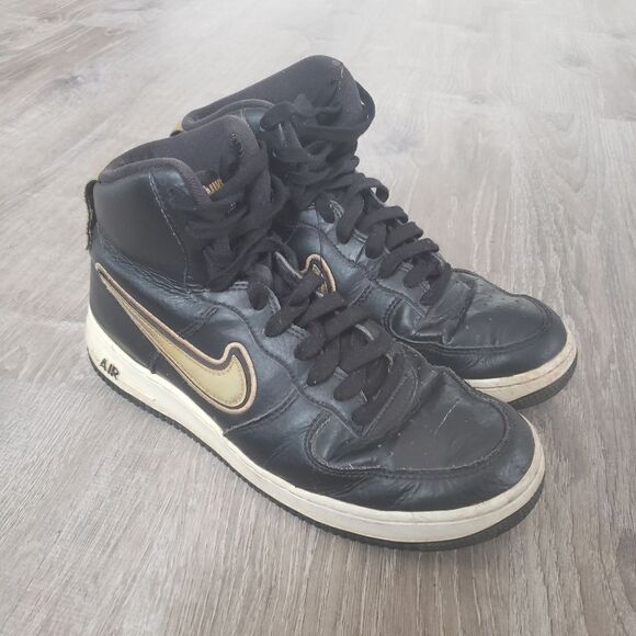 Nike NBA Air Force 1 '07 LV8 Sport High Metallic Gold Shoes Sneakers AV3938-001 - Picture 3 of 13